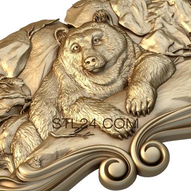 Панно художественные (Медведь, PH_0139) 3D модель для ЧПУ станка
